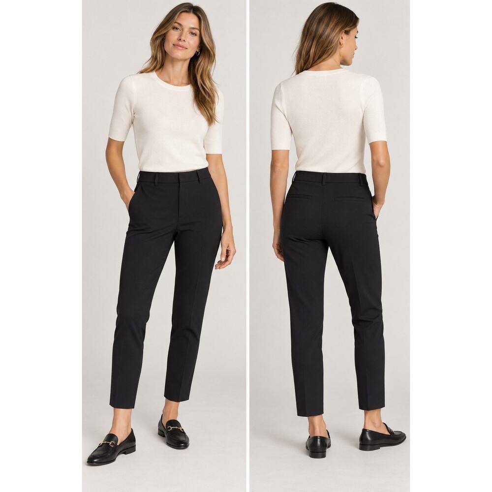 NWT Theory Treeca 4K Double Knit Pants Womens Size 2 Black Slim Crop Work Career